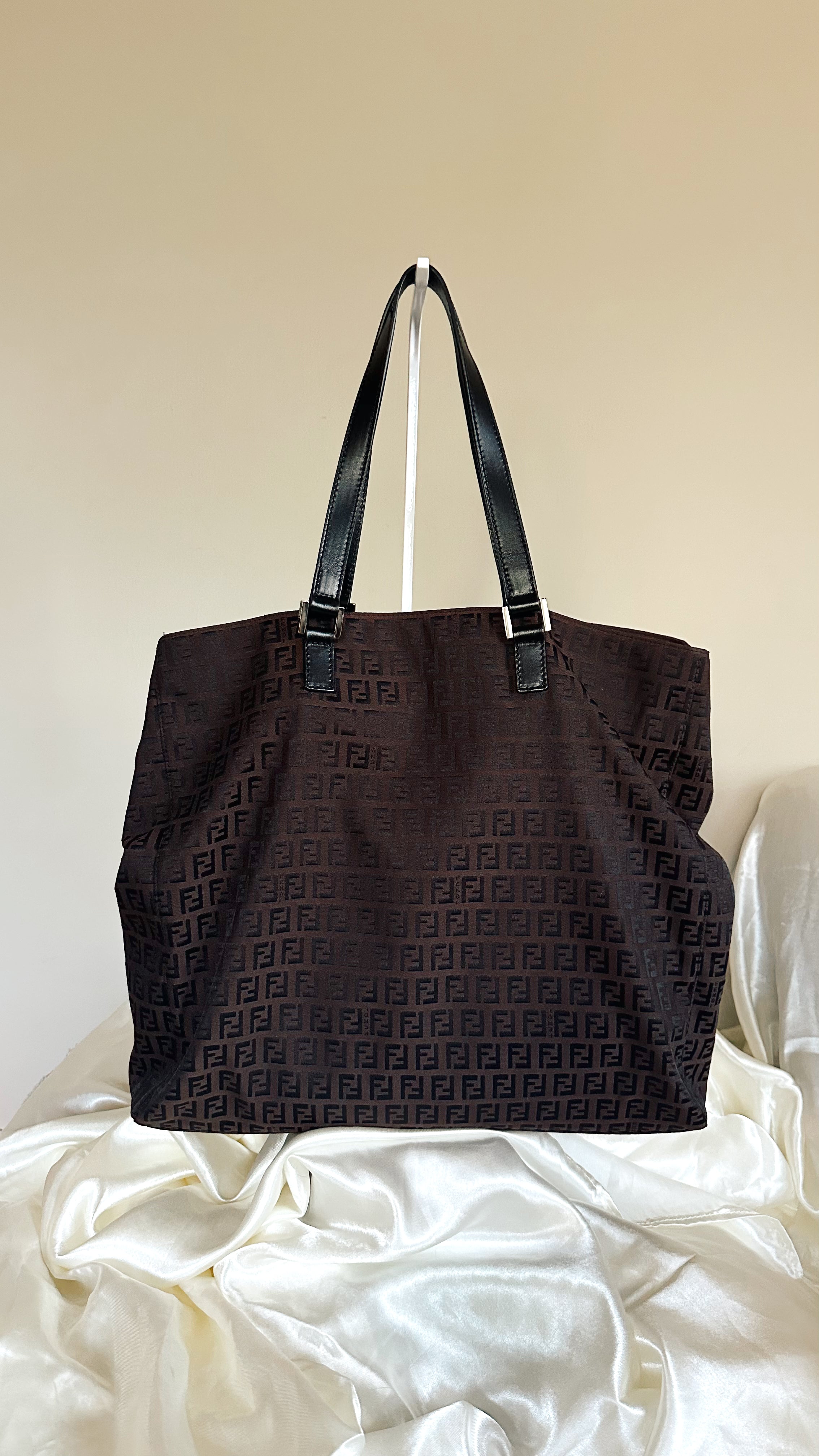 Vintage Fendi Zucchino FF Monogram Large Tote Bag | Brown Canvas | Made in Italy