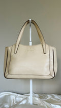 Vintage Loewe Cream Pebbled Leather Tote Bag | Made in Spain