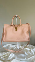 Saint Laurent Pink Y Cabas Top Handle Bag with Shoulder Strap| Made in Italy